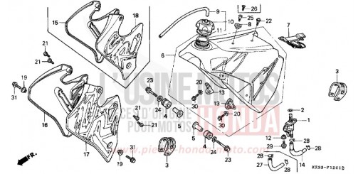 FUEL TANK CR250RT de 1996